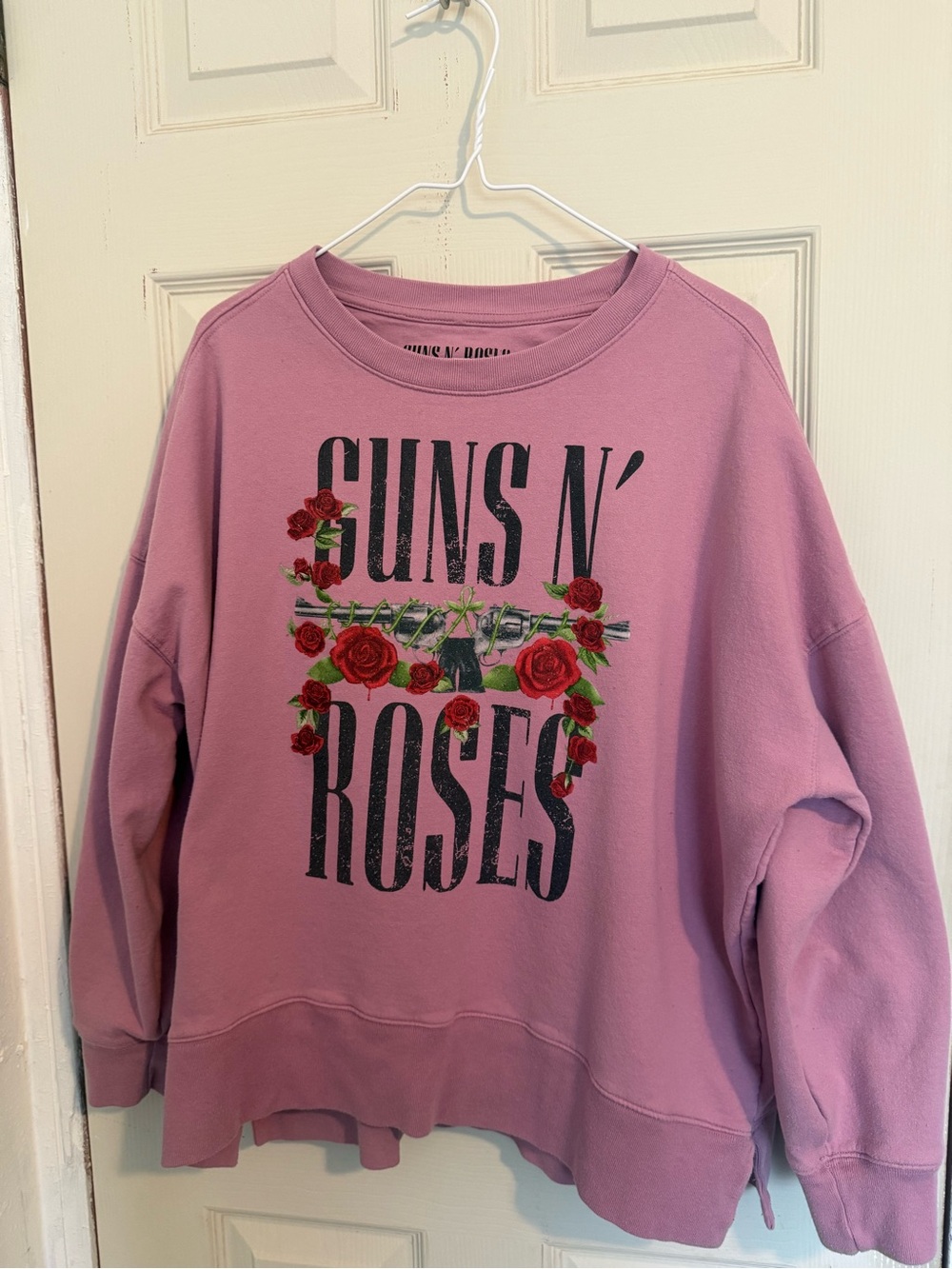 Guns N' Roses Pink Graphic Cowl Sweatshirt